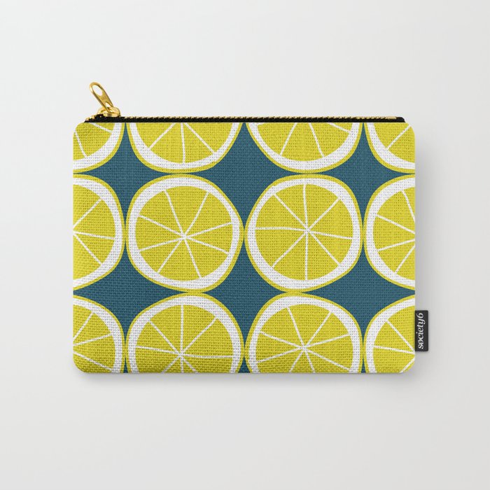 Modern Yellow Lemon Pattern Carry-All Pouch