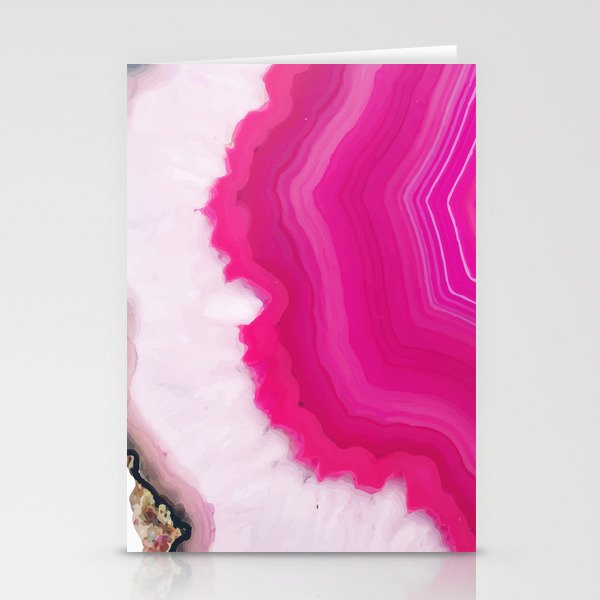 Rose pink Agate slice Stationery Cards