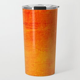Orange Sunset Textured Acrylic Painting Travel Mug