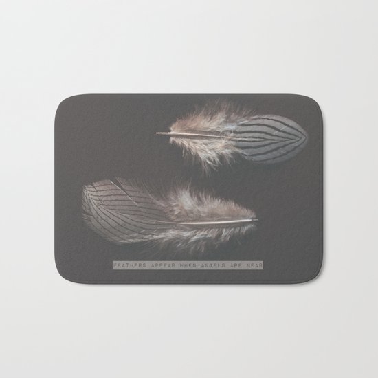 feathers appear when angels are near Bath Mat