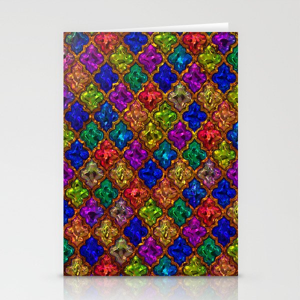 Jewels Moroccan pattern design Stationery Cards