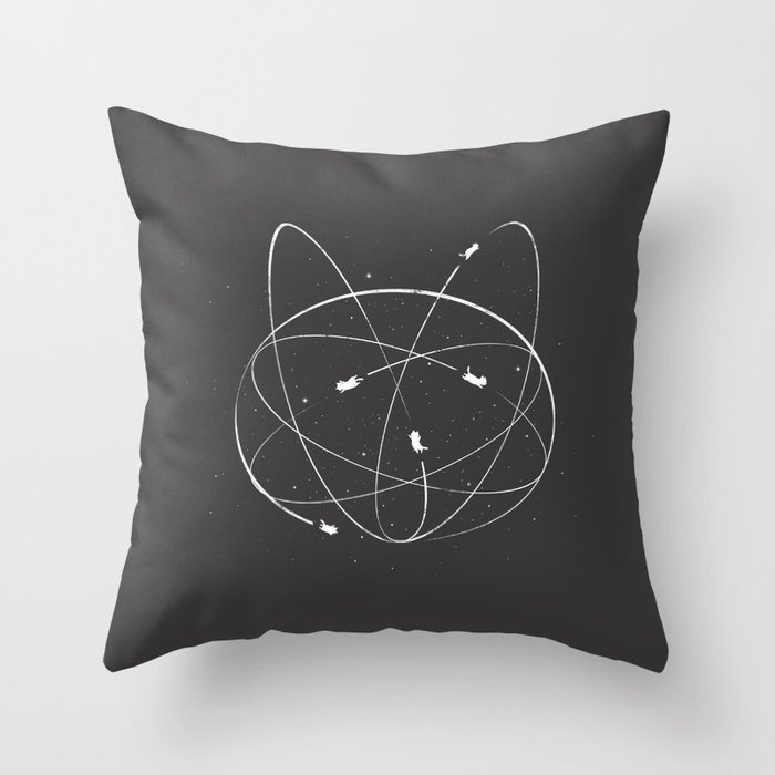 Atomic Kitties Throw Pillow
