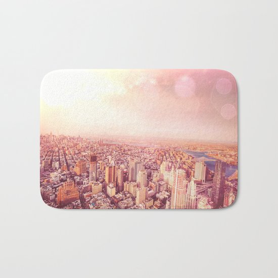 New York City Skyline of Light Bath Mat