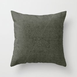 boho triangle stripes - olive green Throw Pillow