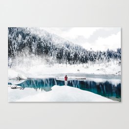 snow, mountain and alone Canvas Print
