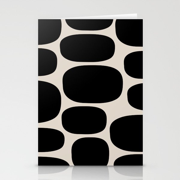 Modernist Spots 248 Black and Linen White Stationery Cards