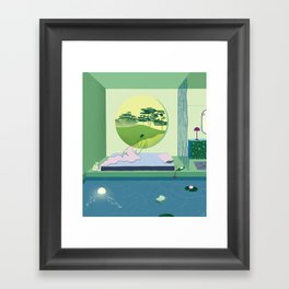 Koi Pond (Green) Framed Art Print