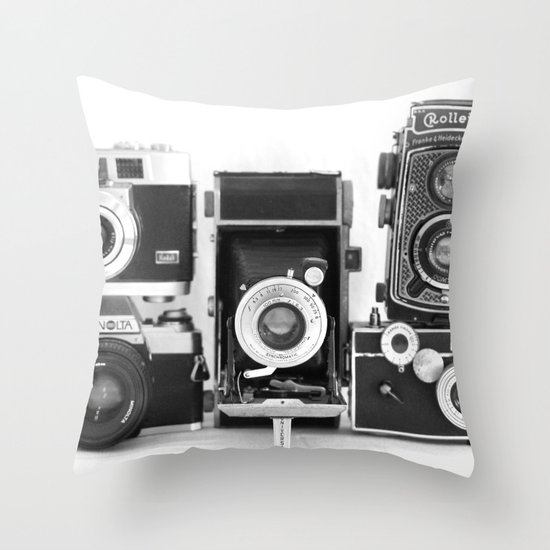 Vintage Camera Collection Throw Pillow