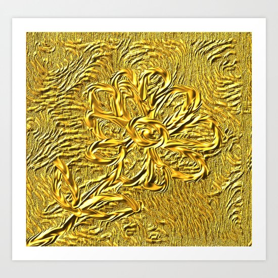 embossed floral Art Print