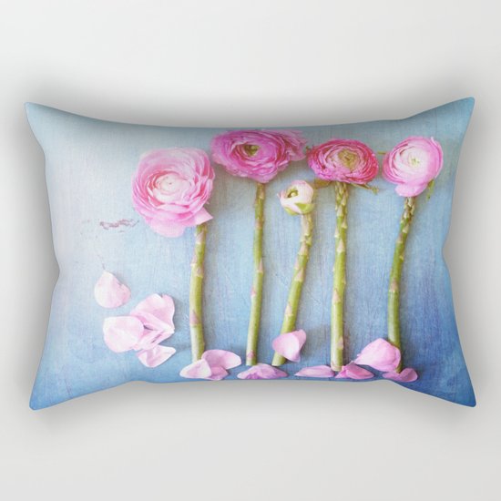 Wild Flowers and Spring Asparagus Rectangular Pillow