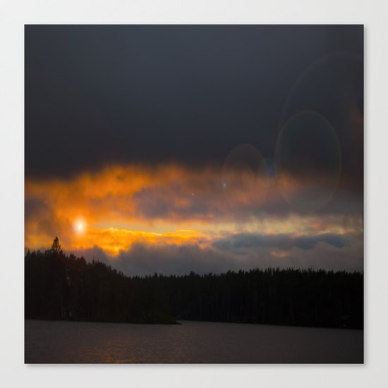 October Cloudy Sunset Canvas Print
