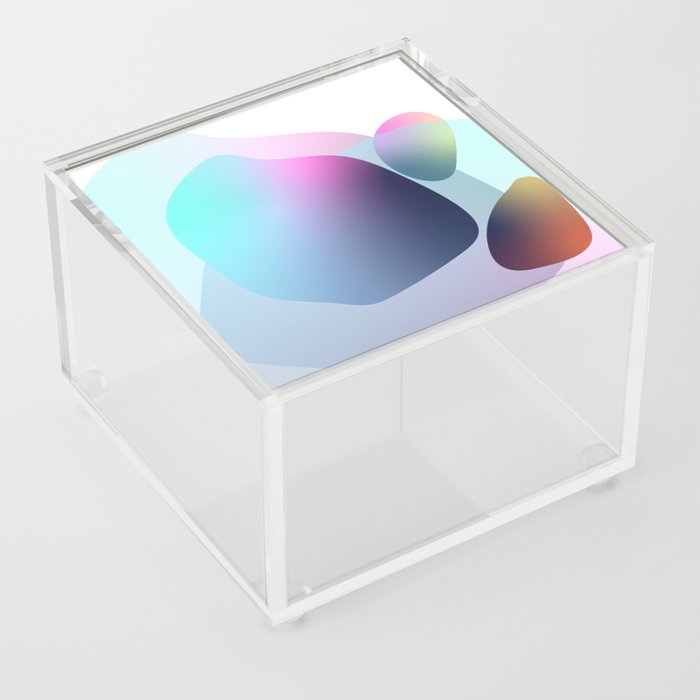 Bubble - Colorful Minimalistic Modern Art Design in Pink Dark Blue and Turquoise Acrylic Box