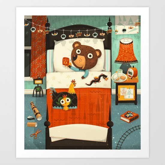 Bedtime for dragon hunters Art Print