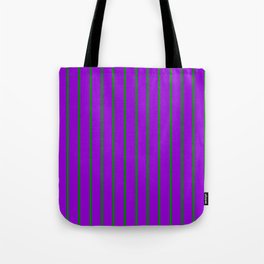 [ Thumbnail: Dark Violet and Green Colored Lines Pattern Tote Bag ]