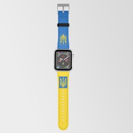 Ukrainian flag of Ukraine with Coat of Arms insert Apple Watch Band