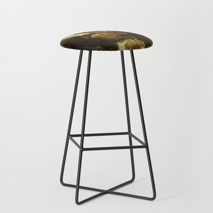 Rocky scene with trees vintage Bar Stool