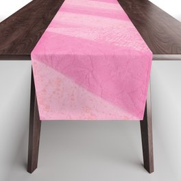 Geometric watercolor pink gold splatters lace Table Runner