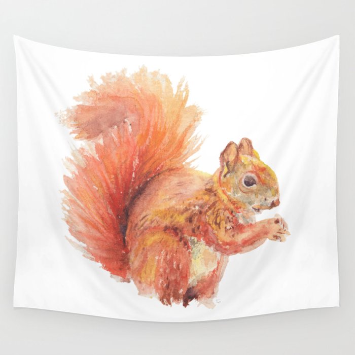 Red Squirrel Wall Tapestry