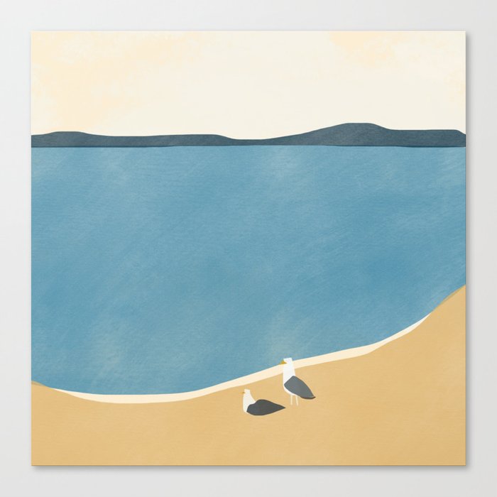 Seagull at the beach 02 Canvas Print