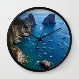 Capri, Italy Ocean Wall Clock | Oceanwaves, Capriitaly, Scenic, Mountains, Photo, Waves, Capri, Rocks, Italian, Italy 