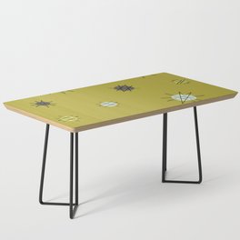Atomic Age Starburst Planets Ochre Mustard Brown  Coffee Table