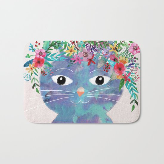 Flower cat II Bath Mat
