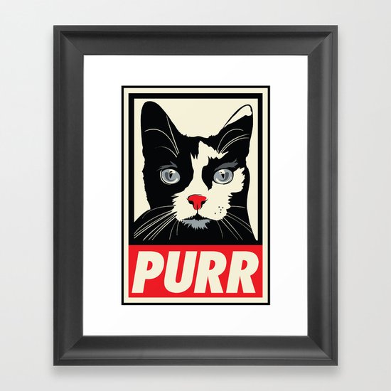 PURR Propaganda Framed Art Print