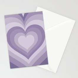 Pastel Lavender Concentric Hearts 90s Y2k Stationery Card