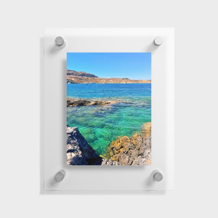 Mediterranean Sea in Lindos, Greece. Floating Acrylic Print