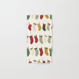 Christmas Stockings in Cream Hand & Bath Towel