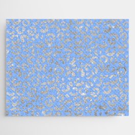 Blue Glam Leopard Print 03 Jigsaw Puzzle