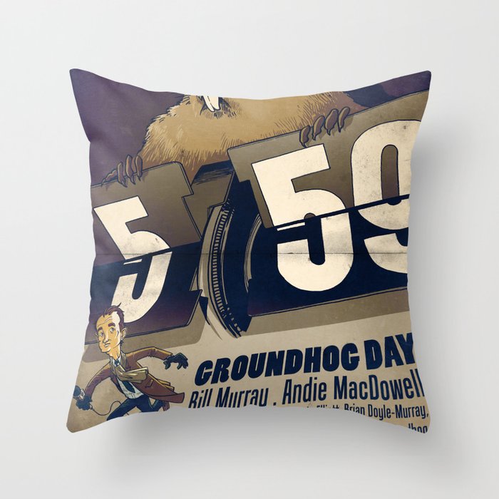 Groundhog Day Throw Pillow