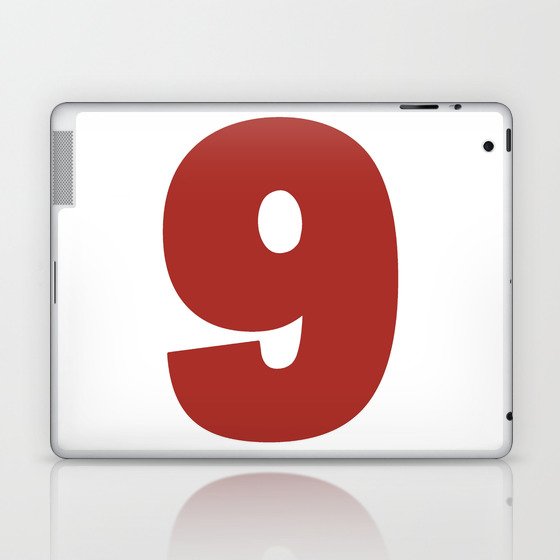 9 (Maroon & White Number) Laptop & iPad Skin