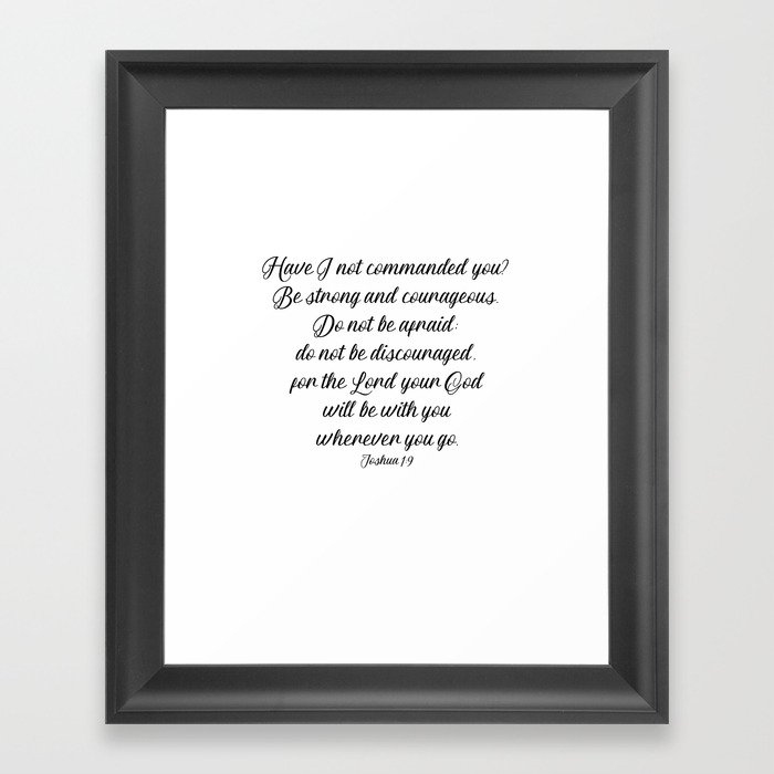 Joshua 1 9 Minimalism Framed Art Print