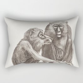Monkey couple illustration Rectangular Pillow