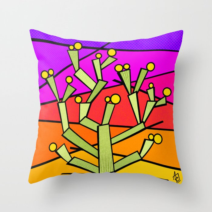 Sunrise Cholla Cactus Throw Pillow