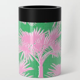 70’s Retro Palm Springs Pink on Kelly Green Can Cooler
