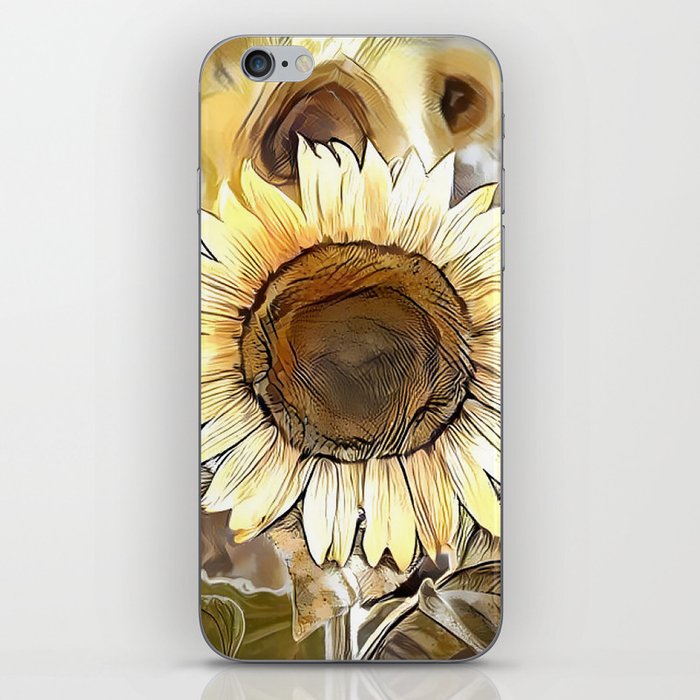 Watercolor Shining Sunflower Elegant Collection iPhone Skin