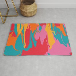 Kaya Rug | Abstract, Creative, Red, Turquoise, Modern, Orange, Pink, Graphicdesign, Energy, Marbled 