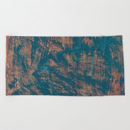 blue rusty copper Beach Towel