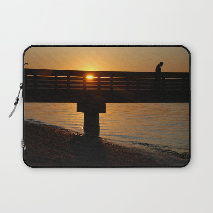 Dock at sunset Laptop Sleeve