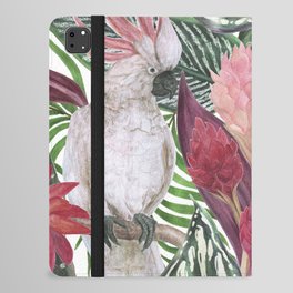 Tropical Jungle Cockatoo Birds Botanical iPad Folio Case