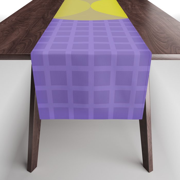 Grid retro color shapes 17 Table Runner