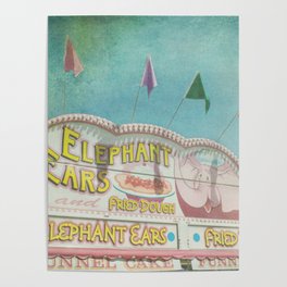 Elephant Ears Funnel Cakes Carnival Fair Whimsical Foodie Pastel Home Decor Art Poster