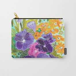 Purple Petunias Carry-All Pouch