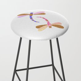 Pink and very peri dragonflies Bar Stool