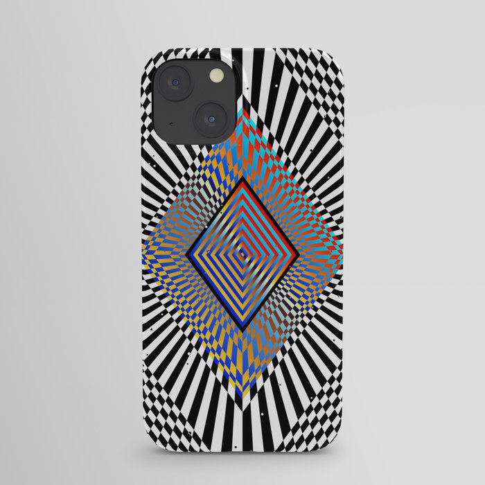 Matrix processor. Holographic hypnotic pattern. iPhone Case