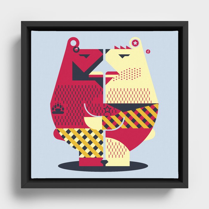 Two Bears Framed Canvas