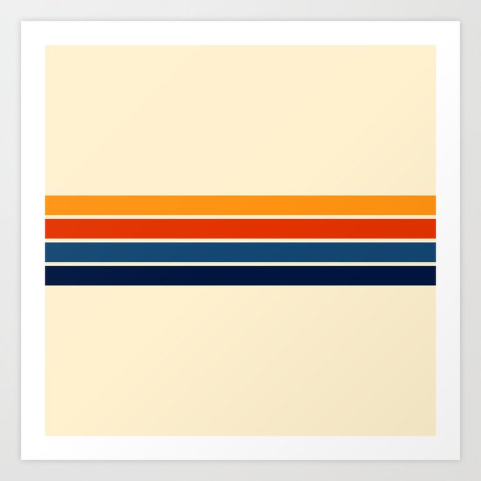 レトロページ Classic Retro Stripes Art Print by AlphaOmega | Society6