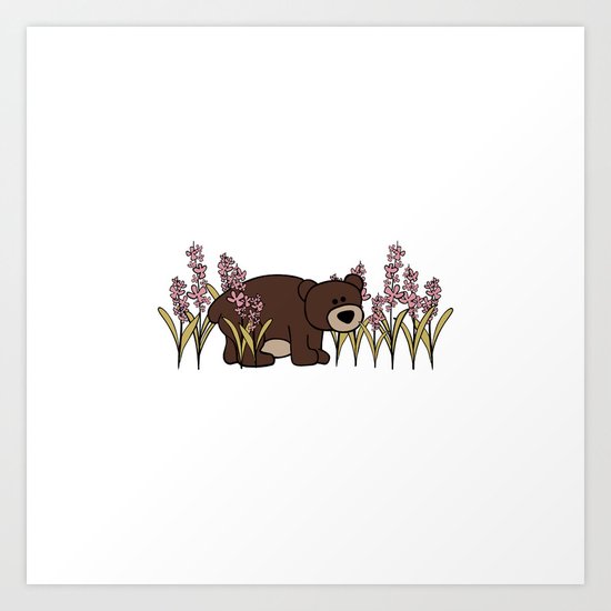 Fireweed Bear Art Print